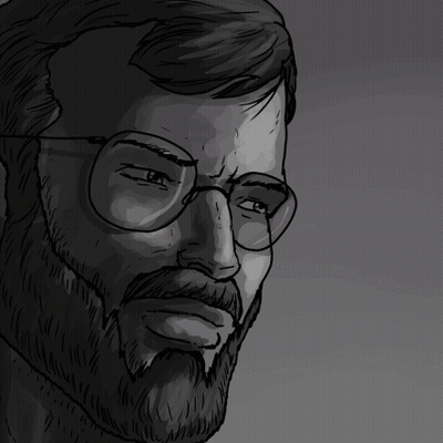 Black And White Man With Beard And Glasses GIF