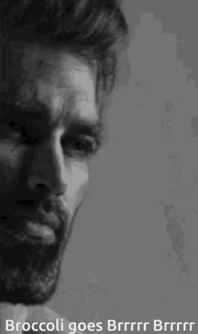 Black And White Man With Beard Broccoli Goes Brrr GIF