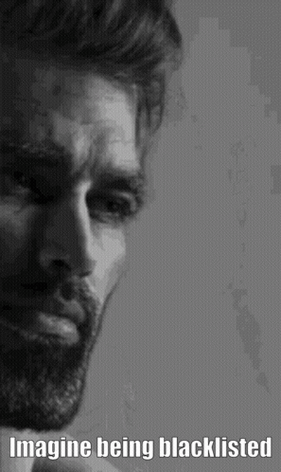 Black And White Man With Beard Imagine Being Blacklisted GIF