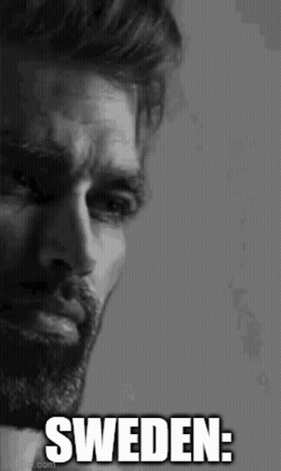 Black And White Man With Beard Saying Sweden GIF