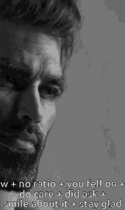 Black and White Man with Beard W + No Ratio + You Fell On