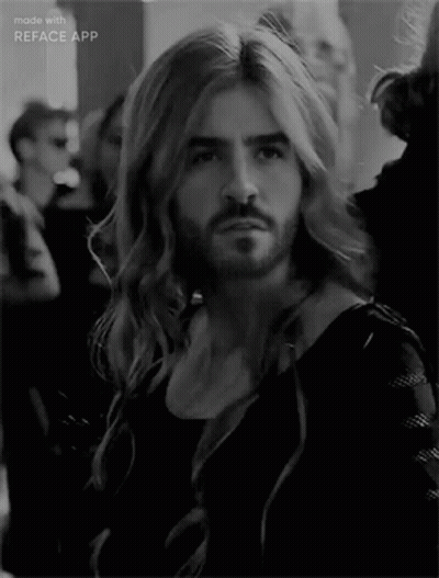 Black And White Man With Blonde Hair Beard GIF