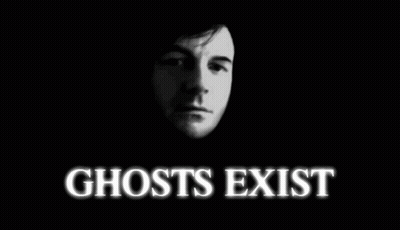 Black And White Man With Ghosts Ex Text GIF