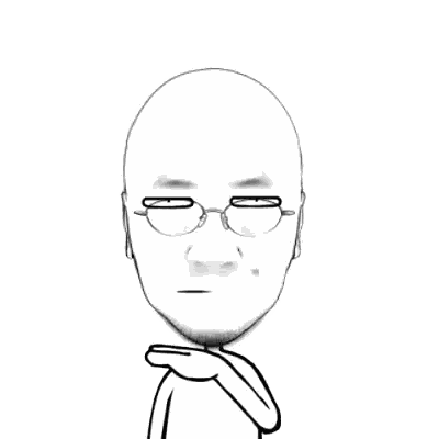 Black And White Man With Glasses And Beard Sticker