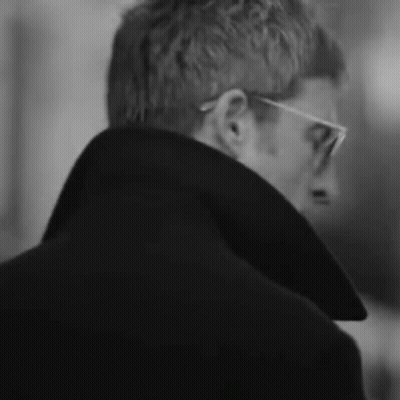 Black And White Man With Glasses And Jacket GIF