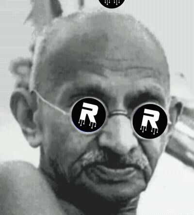 Black And White Man With Glasses Letter R GIF
