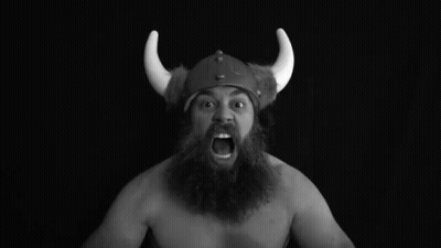 Black And White Man With Head Tattoo Covering Face GIF