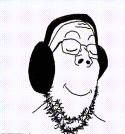 Black And White Man With Headphones And Beard GIF