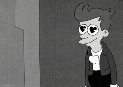 Black And White Man With Heart Eyes And Heart Mouth GIF