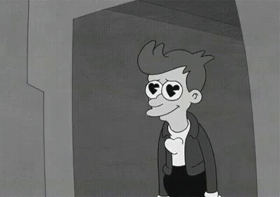 Black And White Man With Heart Eyes Blowing Heart GIF