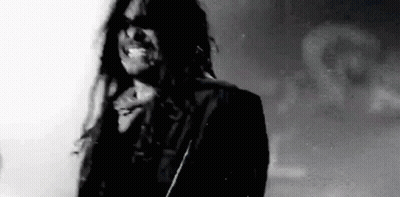 Black And White Man With Long Hair And Beard GIF
