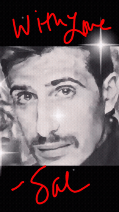 Black And White Man With Love In Red GIF