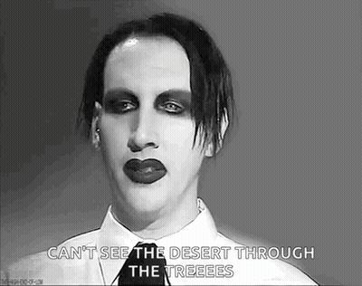 Black And White Man With Makeup Can't See The Desert Through The Treeees GIF