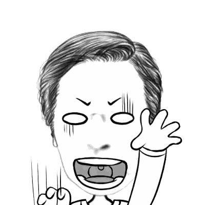 Black And White Man With Mouth Open And Hands Up Sticker