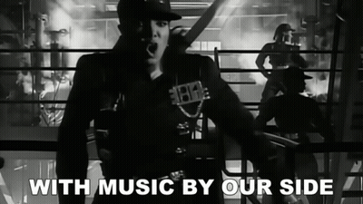 Black and White Man With Music By Our Side