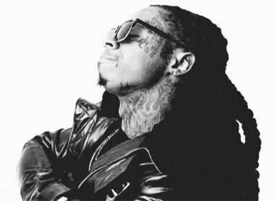Black And White Man With Neck Tattoo GIF