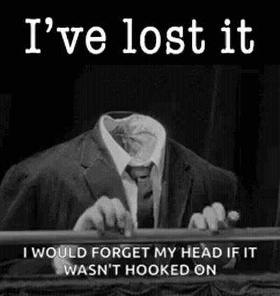 Black And White Man With No Head GIF