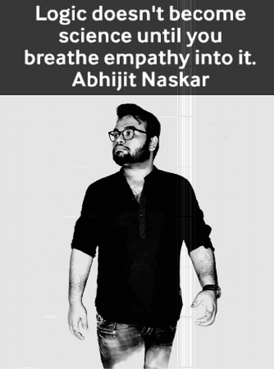 Black And White Man With Quote From Abhijit Naskar GIF