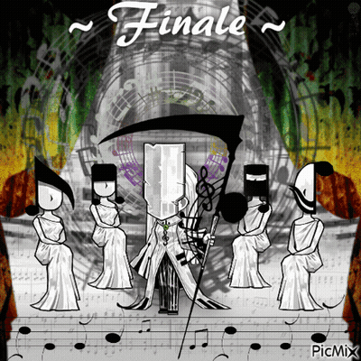 Black And White Man With Scythe Finale GIF