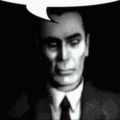 Black And White Man With Speech Bubble GIF