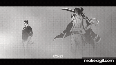 Black And White Man With Sword And Hook GIF