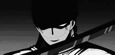 Black And White Man With Sword GIF