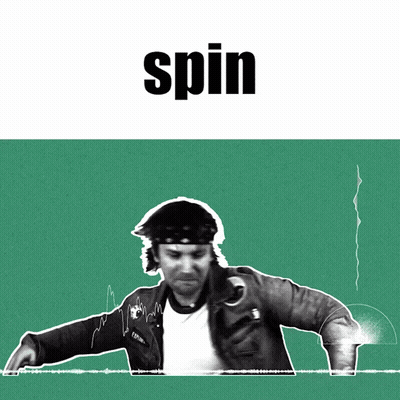 Black And White Man With Word Spin GIF