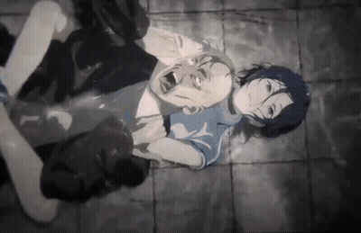 Black And White Man Woman Lying On Ground GIF