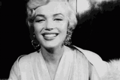 Black And White Marilyn Monroe Smiling GIF