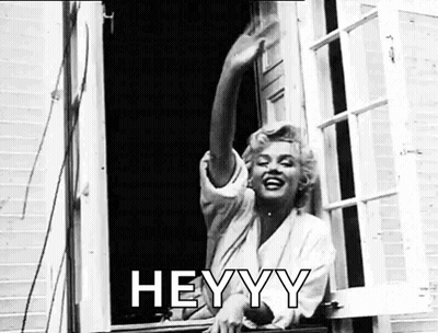 Black And White Marilyn Monroe Waving GIF