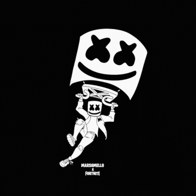 Black And White Marshmello Holding Marshmallow GIF