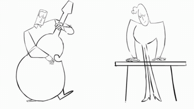 Black And White Men One Holding Arrow At Table GIF
