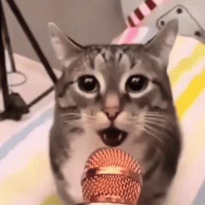 Black And White Mic With Bubbles GIF