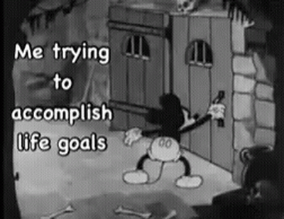 Black And White Mickey Mouse Trying Goals GIF