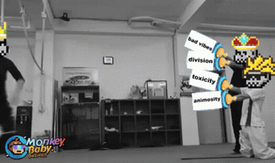 Black And White Monkey Baby Logo GIF
