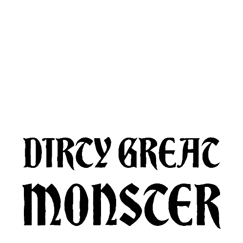 Black And White Monster Dirty Great Monster Sticker