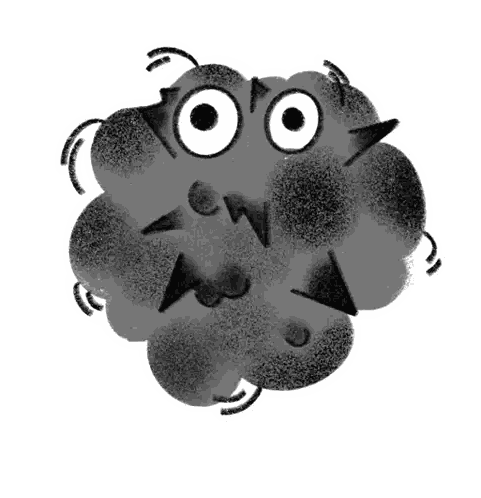 Black And White Monster Sticker