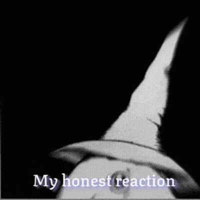 Black And White Monster In Witch Hat My Honest Reaction GIF