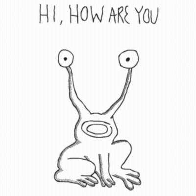 Black And White Monster Saying Hi How Are You GIF
