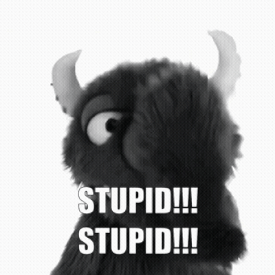 Black And White Monster Saying Stupid GIF