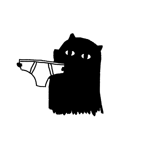 Black And White Monster Wearing Hat Sticker