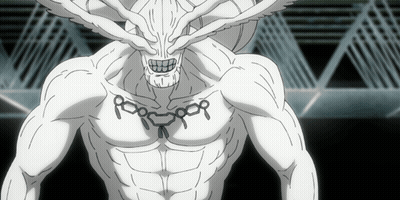 Black And White Monster With Chest Tattoo GIF