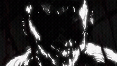 Black And White Monster With Glowing Head GIF