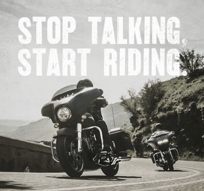 Black And White Motorcycles Stop Talking Start Riding GIF