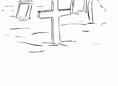 Black And White Mummy With Bandage On Head GIF