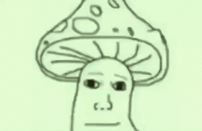 Black And White Mushroom With Face GIF