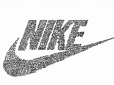 Black And White Nike Logo With Pattern GIF
