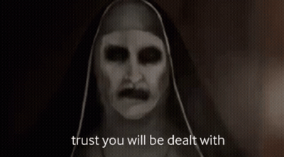 Black And White Nun Saying Trust You Will Be Dealt With GIF