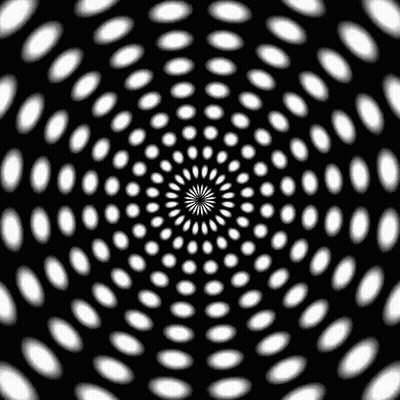 Black And White Optical Illusion With Circles And Star GIF
