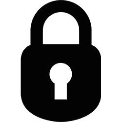 Black And White Padlock Silhouette Sticker